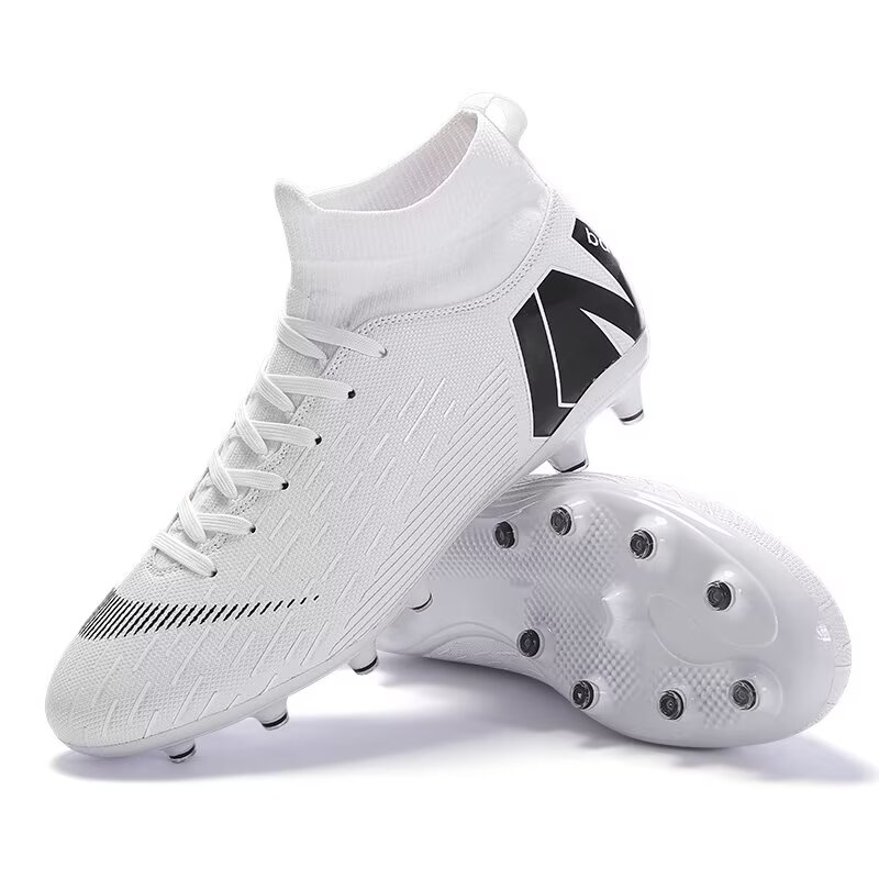 【 Advanced Football shoes 】 White spike Football shoes Match shoes Athletic shoes training shoes - fansmotif