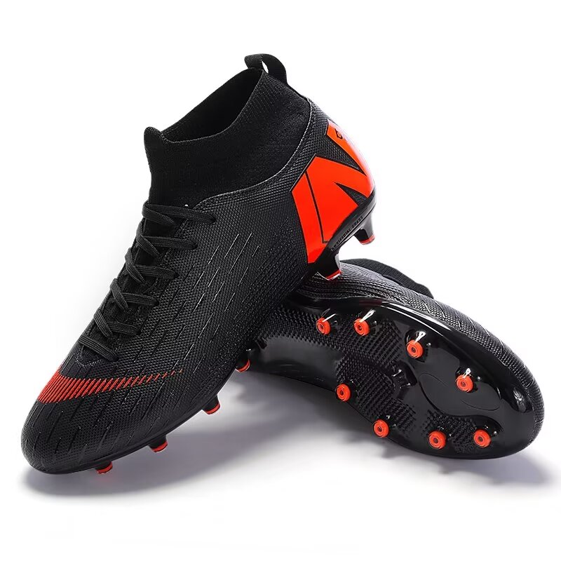 【 Advanced Football shoes 】 Black spike Football shoes Match shoes Athletic shoes training shoes - fansmotif