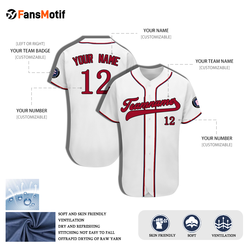 【 Senior baseball apparel 】white American baseball apparel competition special clothing wear wear - fansmotif