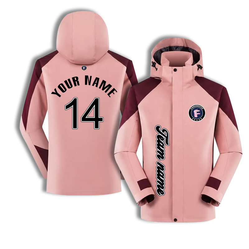 【High Quality Windbreaker】 Pink monolayer Colorcollision style Windbreaker Detachable hat - fansmotif
