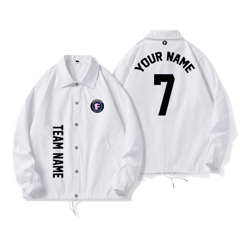 【 Fashion jacket 】 white Autumn and Winter jacket custom coat sportswear fashion clothing - fansmotif