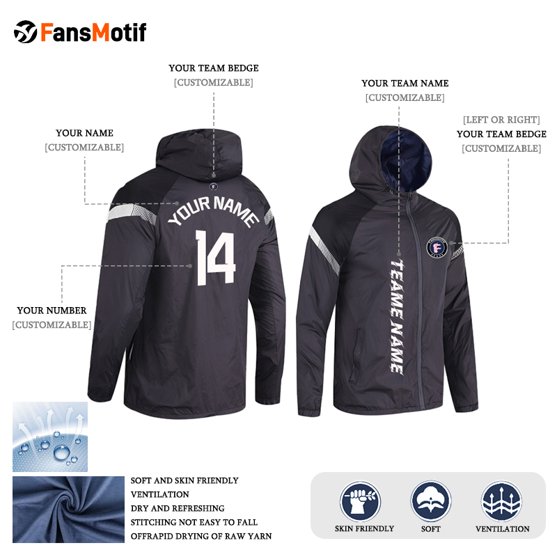 【 High Quality Windbreaker 】Dark grey reflective waterproof windbreaker High quality windbreaker - fansmotif