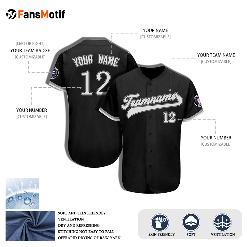 【 Senior baseball apparel 】black American baseball apparel competition special clothing wear wear - fansmotif
