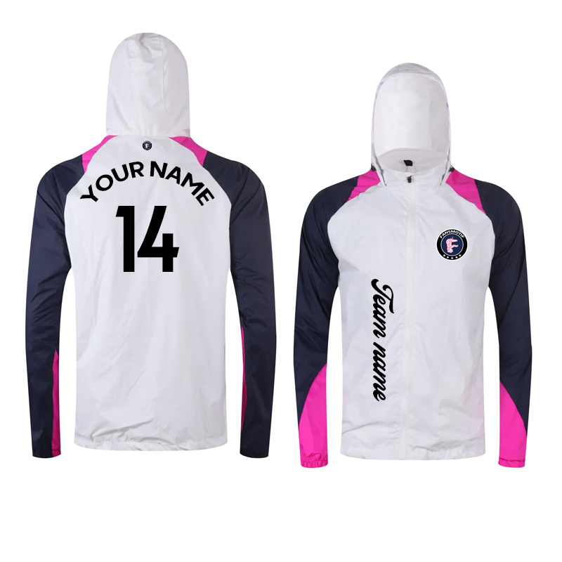 【 High Quality Windbreaker 】White pink reflective waterproof windbreaker High quality windbreaker - fansmotif