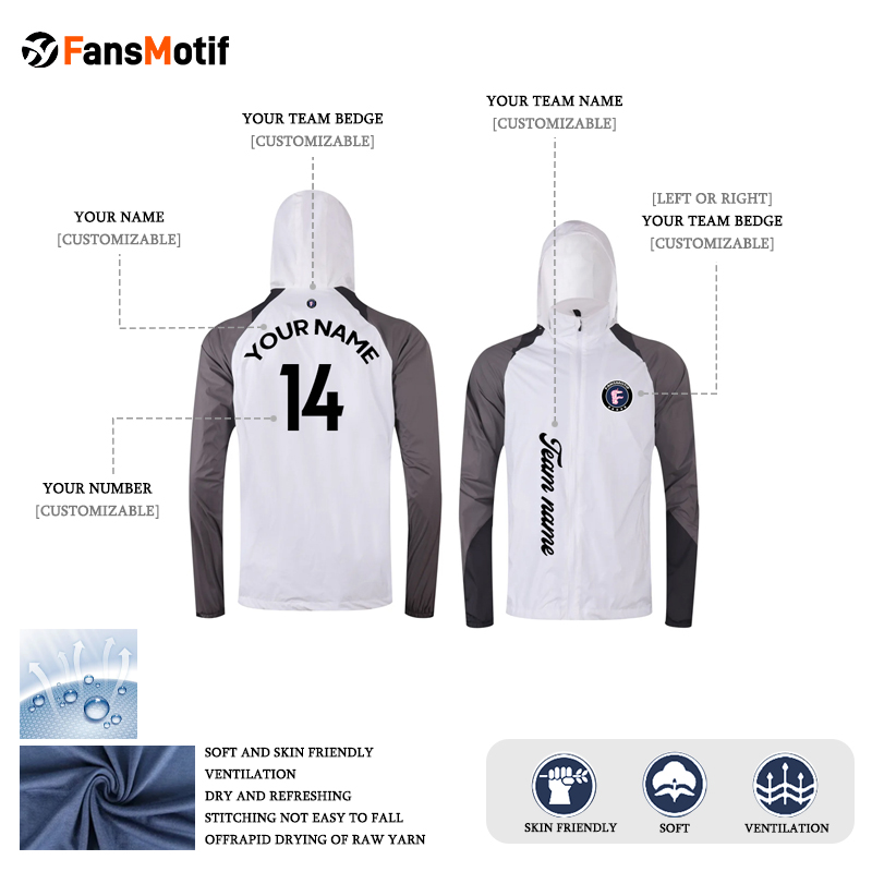 【 High Quality Windbreaker 】White gray reflective waterproof windbreaker High quality windbreaker - fansmotif